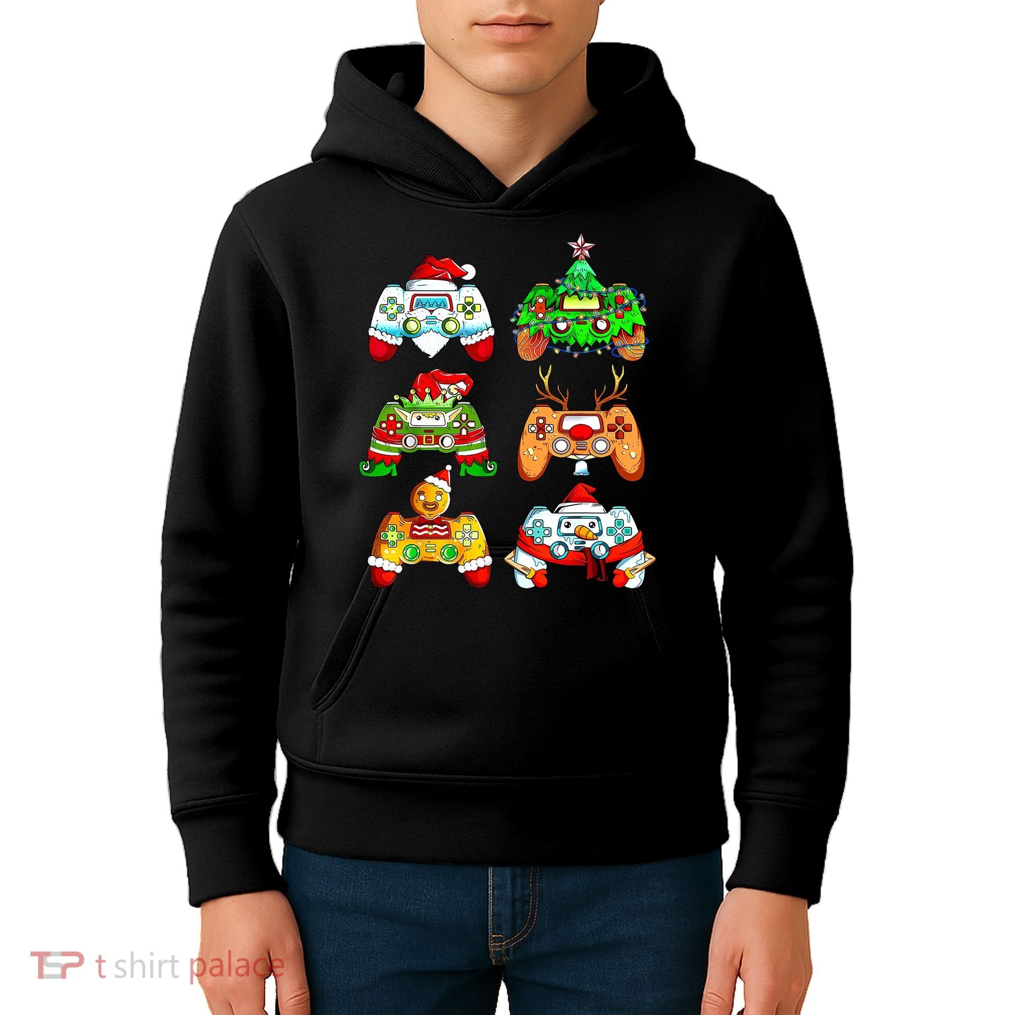 Christmas Gamer Controller Holiday Gift Kids Hoodie