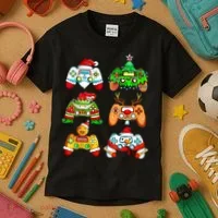Christmas Gamer Controller Holiday Gift Kids T-Shirt thumb 3