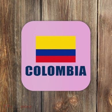 Colombia Gift Columbian Flag Pride Gift Coaster