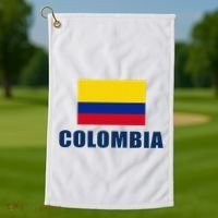 Colombia Gift Columbian Flag Pride Gift Golf Towel thumb 1
