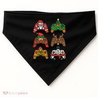 Christmas Gamer Controller Xmas Gaming  USA-Made Doggie Bandana thumb 0