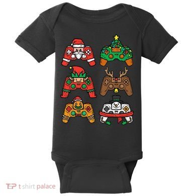Christmas Gamer Controller Xmas Gaming  Baby Bodysuit
