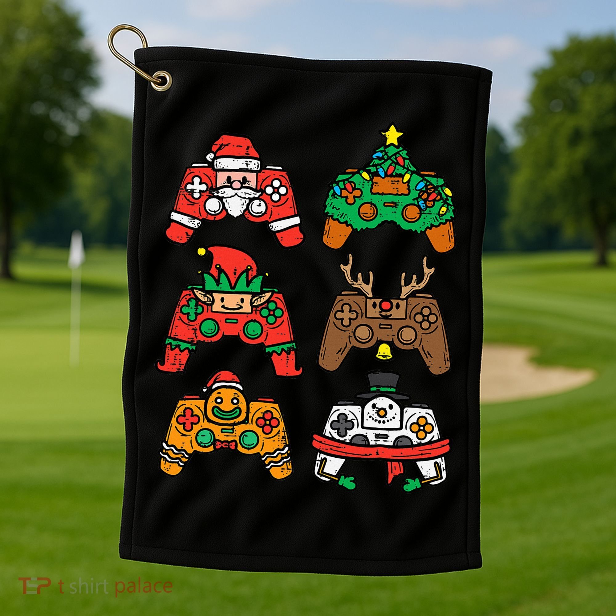 Christmas Gamer Controller Xmas Gaming  Golf Towel