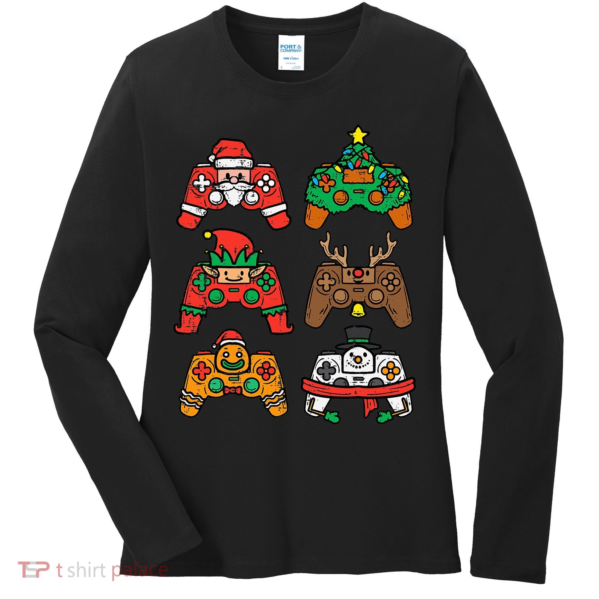 Christmas Gamer Controller Xmas Gaming  Women's Long Sleeve Shirt