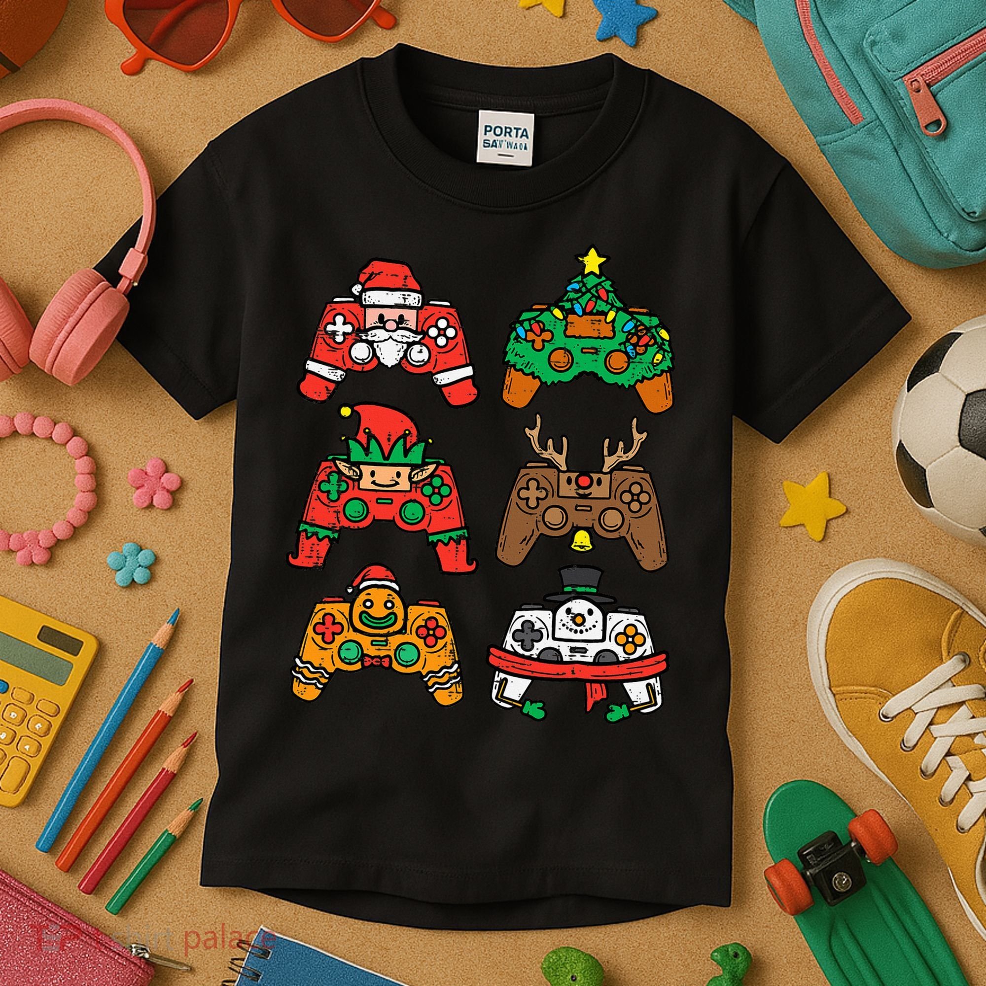 Christmas Gamer Controller Xmas Gaming  Kids T-Shirt