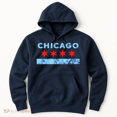 Chicago Gift Chicago Flag Hoodie