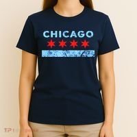 Chicago Gift Chicago Flag T-Shirt thumb 4