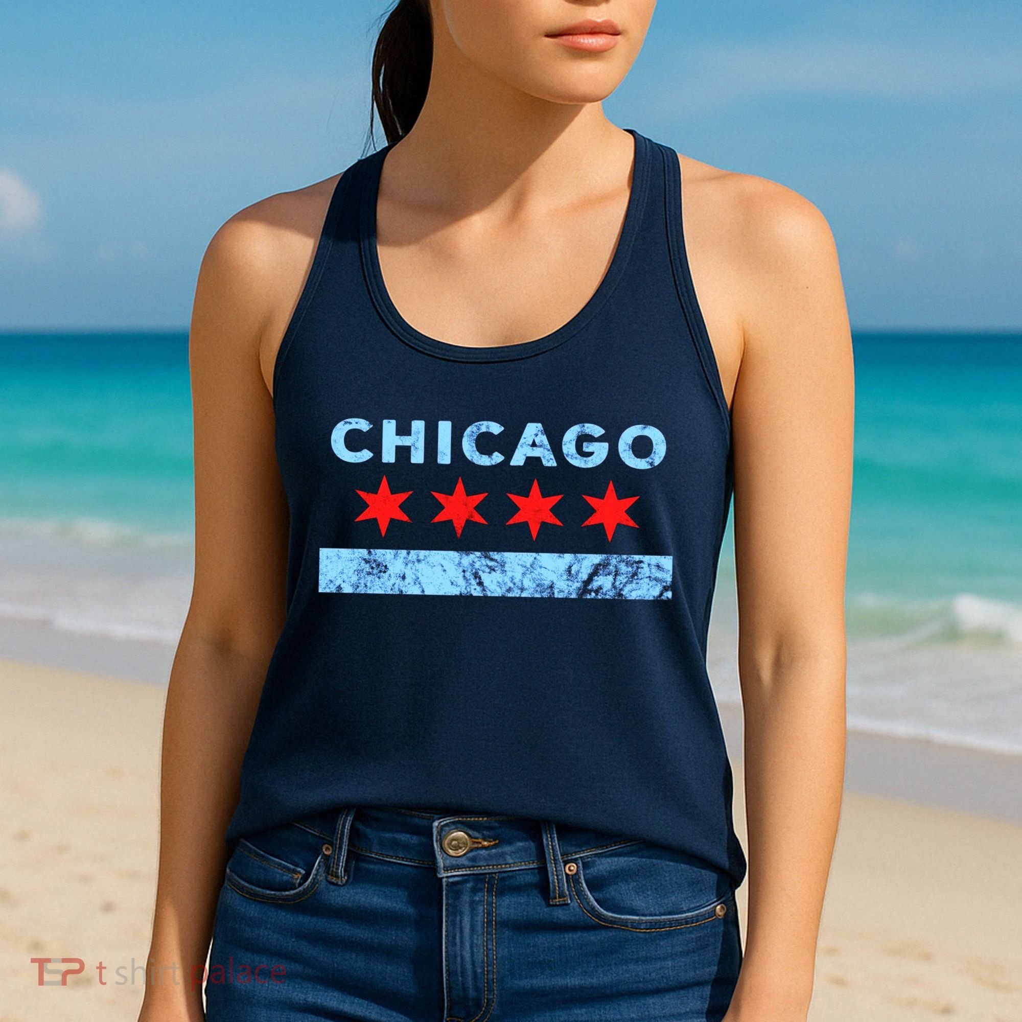 Chicago Gift Chicago Flag Women's Tank Top