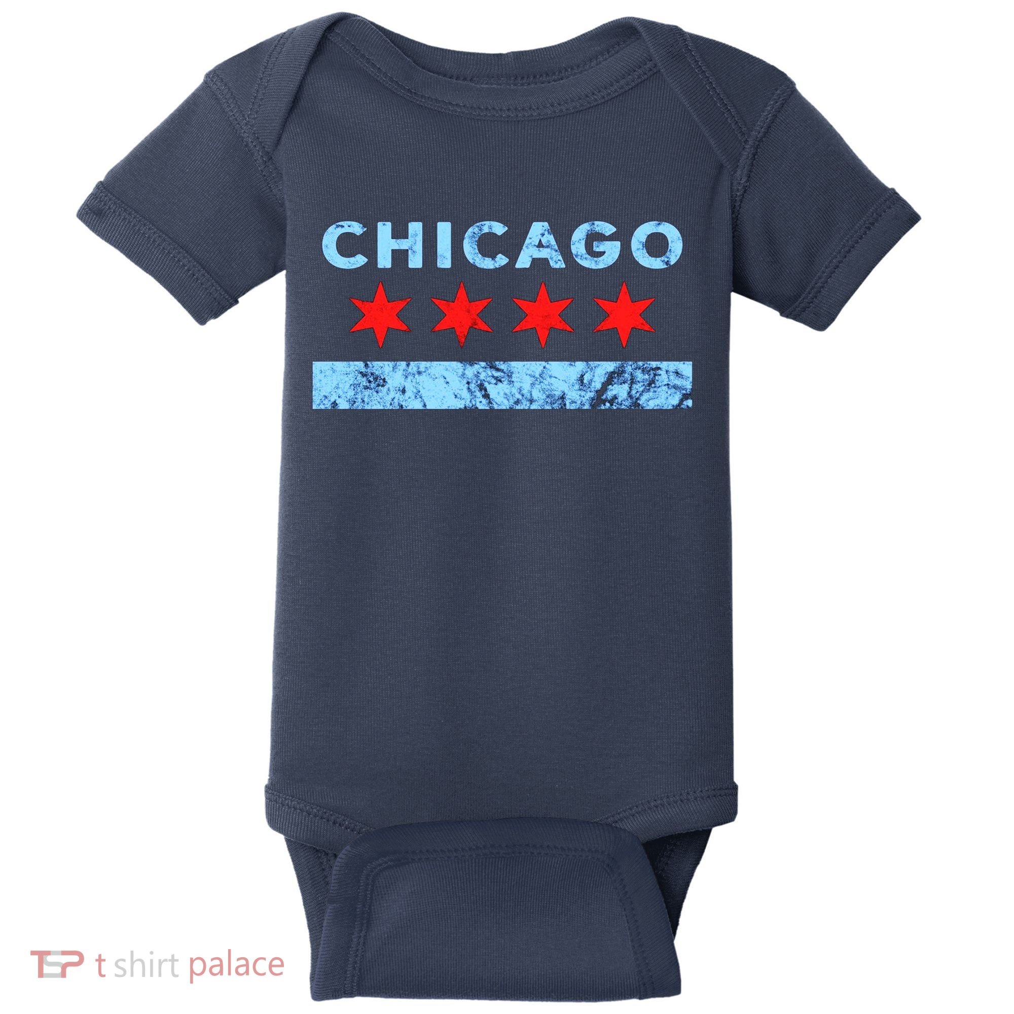 Chicago Gift Chicago Flag Baby Bodysuit