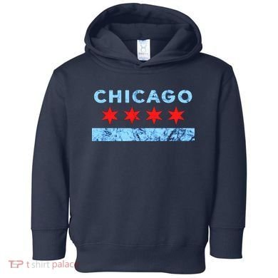 Chicago Gift Chicago Flag Toddler Hoodie