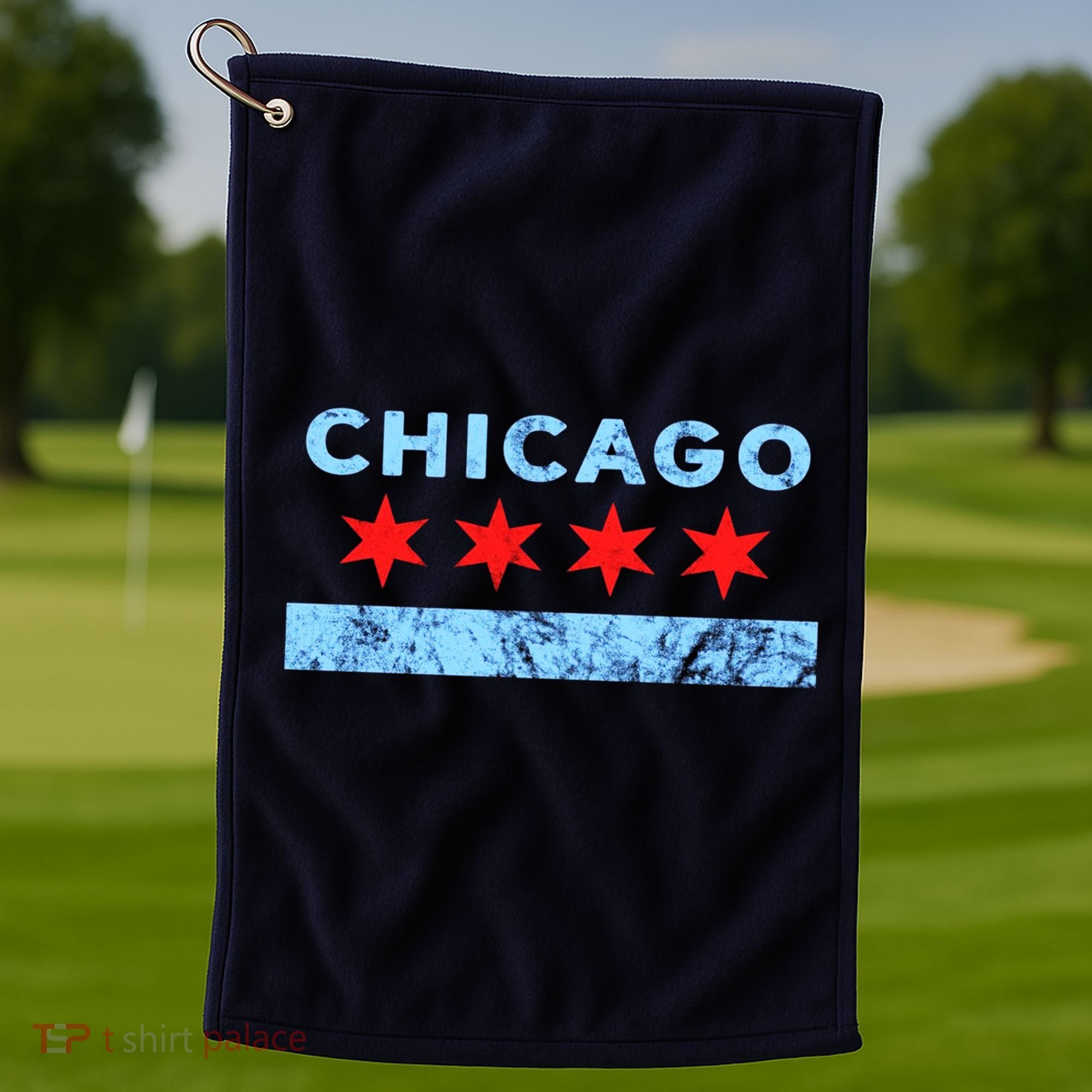 Chicago Gift Chicago Flag Golf Towel
