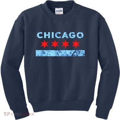 Chicago Gift Chicago Flag Kids Sweatshirt