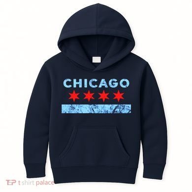 Chicago Gift Chicago Flag Kids Hoodie