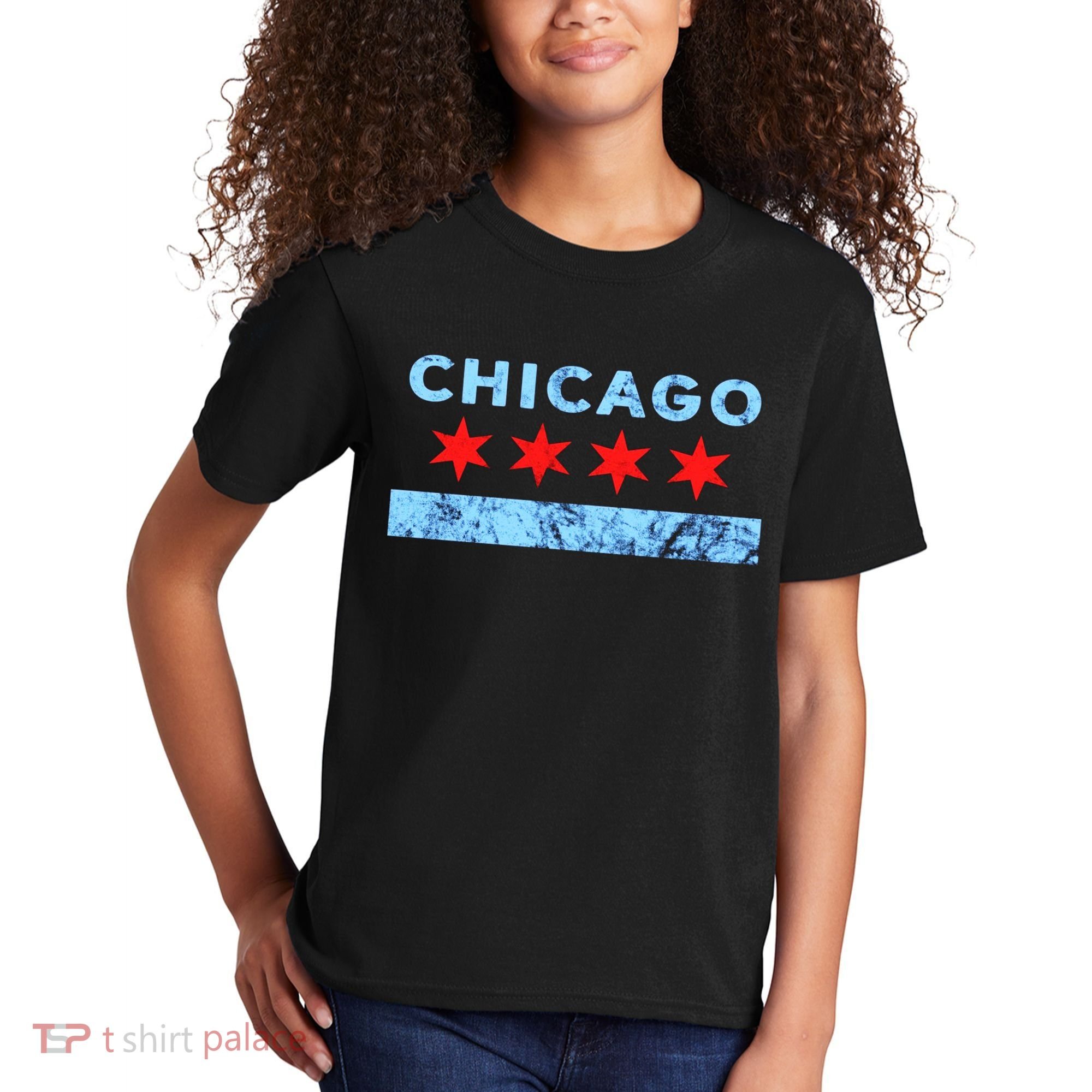 Chicago Gift Chicago Flag Kids T-Shirt