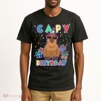Capybara Gifts, Capy Birthday, Happy Birthday Capybara Tall T-Shirt thumb 2