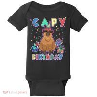 Capybara Gifts, Capy Birthday, Happy Birthday Capybara Baby Bodysuit thumb 0