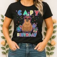 Capybara Gifts, Capy Birthday, Happy Birthday Capybara Women's T-Shirt thumb 2