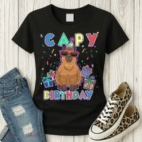 Capybara Gifts, Capy Birthday, Happy Birthday Capybara Women's T-Shirt thumb 3