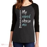 Clarinetist Gift Classical Music Clarinet Women's Tri-Blend 3/4-Sleeve Raglan Shirt thumb 2