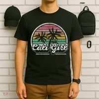 Cali Girl California Retro California Palm Trees Summer T-Shirt thumb 6