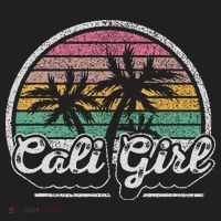 Cali Girl California Retro California Palm Trees Summer Hat thumb 2