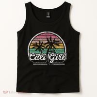 Cali Girl California Retro California Palm Trees Summer Tank Top thumb 2
