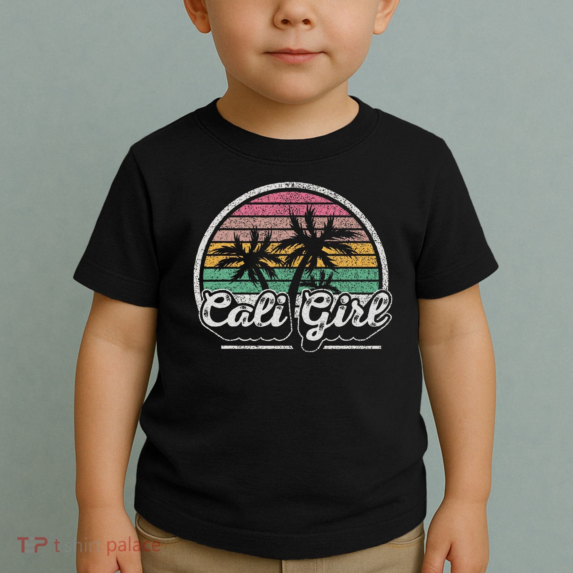 Cali Girl California Retro California Palm Trees Summer Toddler T-Shirt