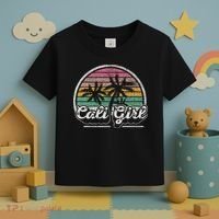 Cali Girl California Retro California Palm Trees Summer Toddler T-Shirt thumb 3