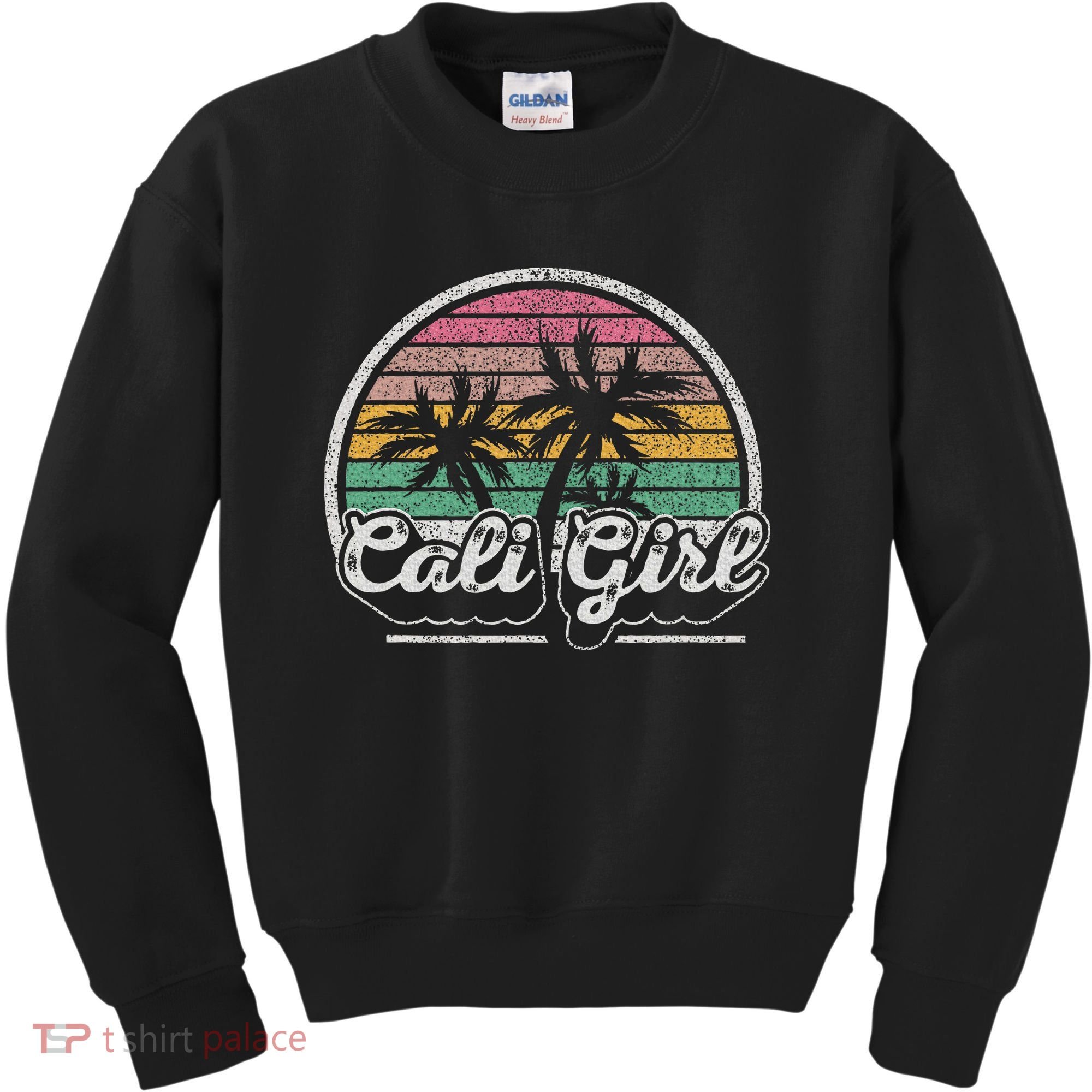 Cali Girl California Retro California Palm Trees Summer Kids Sweatshirt