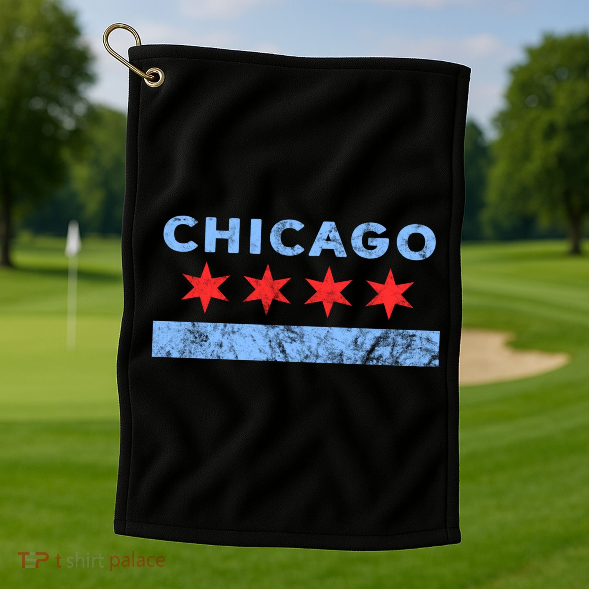 Chicago Gift Chicago Flag Gift Golf Towel