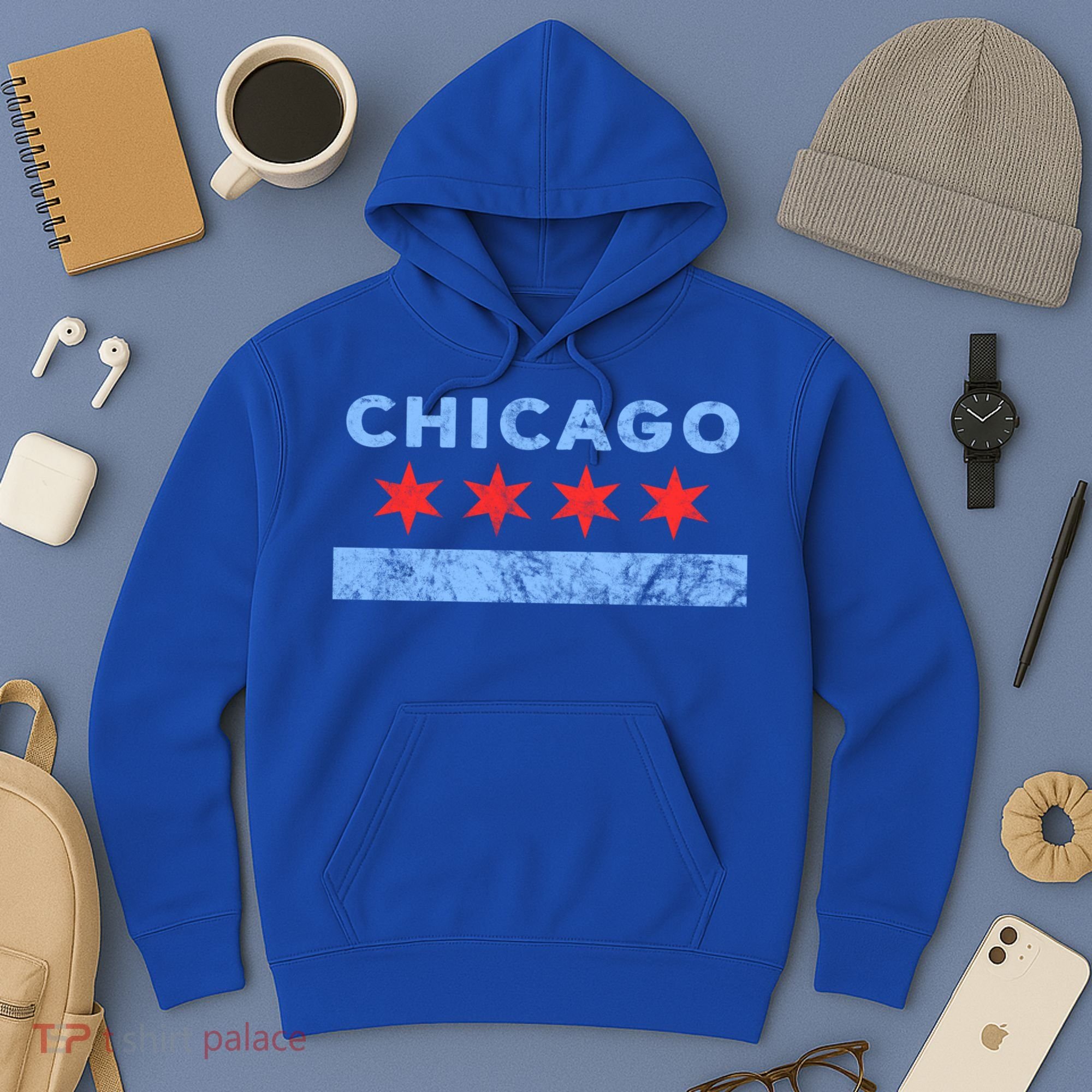 Chicago Gift Chicago Flag Gift Hoodie