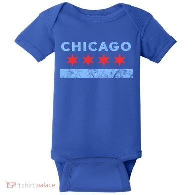 Chicago Gift Chicago Flag Gift Baby Bodysuit