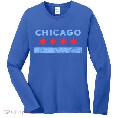 Chicago Gift Chicago Flag Gift Women's Long Sleeve Shirt