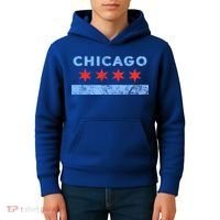 Chicago Gift Chicago Flag Gift Kids Hoodie thumb 4