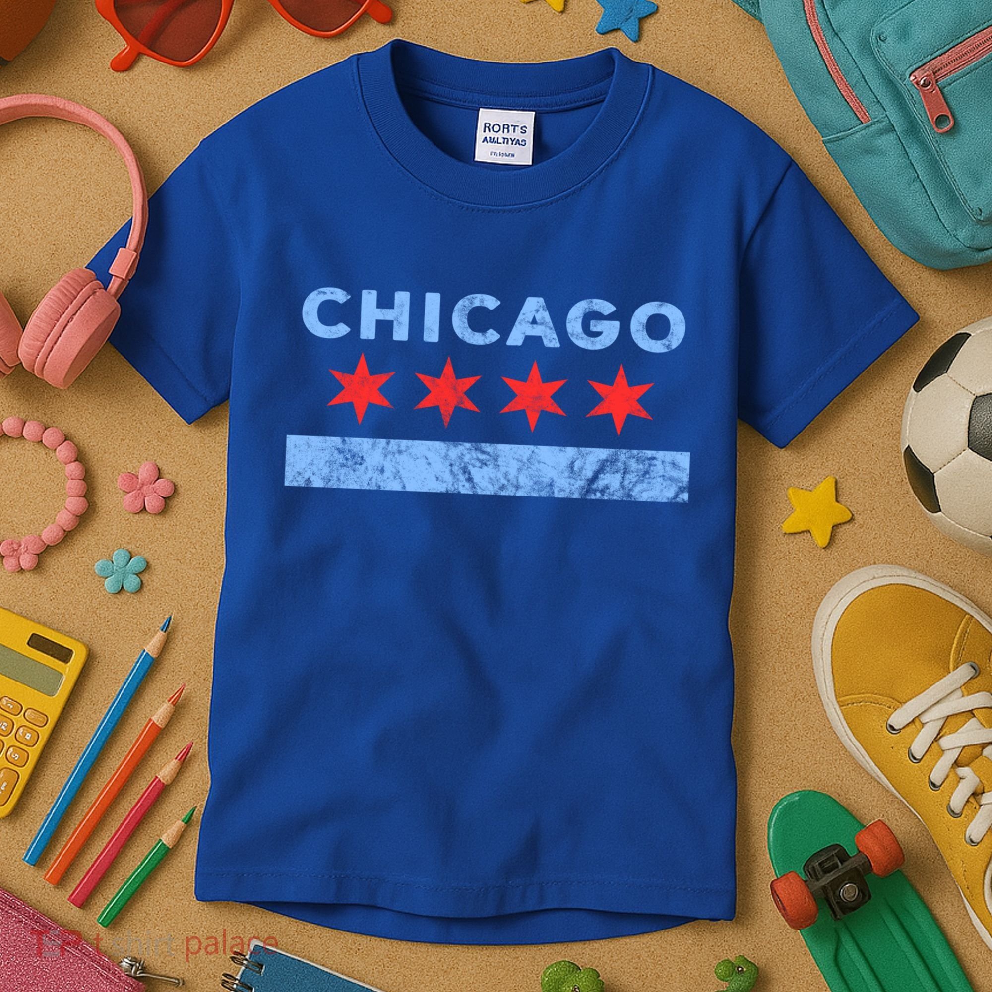 Chicago Gift Chicago Flag Gift Kids T-Shirt