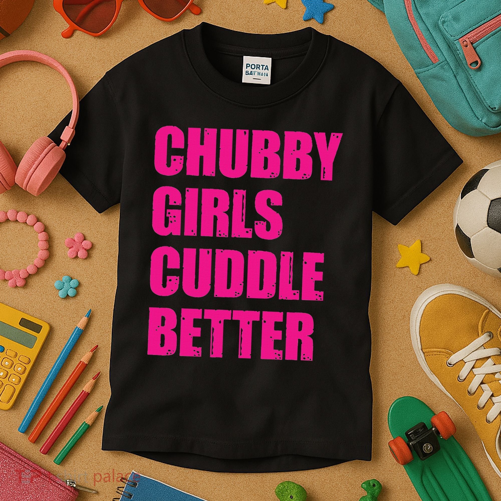 Chubby Girls Cuddle Better Kids T-Shirt