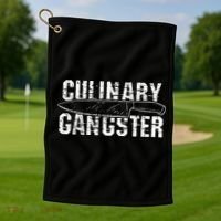 Culinary Gangster Chef Cook Kitchen Golf Towel thumb 1
