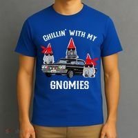 Christmas Gnomes Chillin With My Gnomies Homies Chillin Gift T-Shirt thumb 3