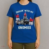 Christmas Gnomes Chillin With My Gnomies Homies Chillin Gift T-Shirt thumb 4