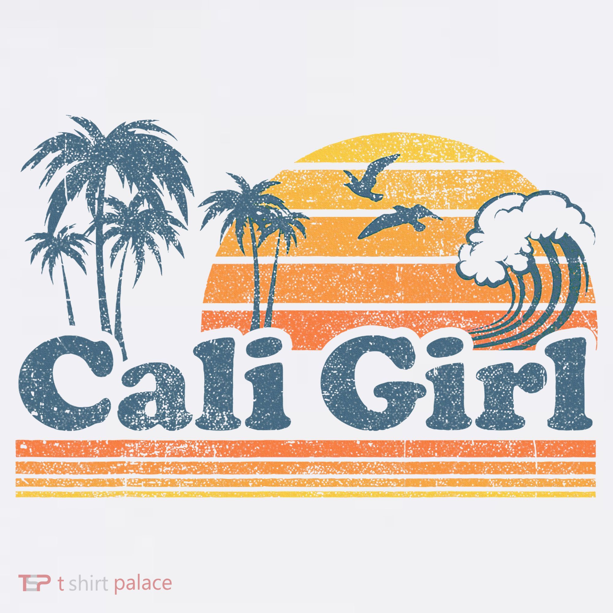 Cali Girl California Beach Summer Vacation Vintage 70s Retro T-Shirt