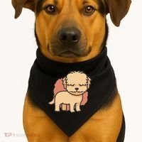 Cute Goldendoodle Dog USA-Made Doggie Bandana thumb 1