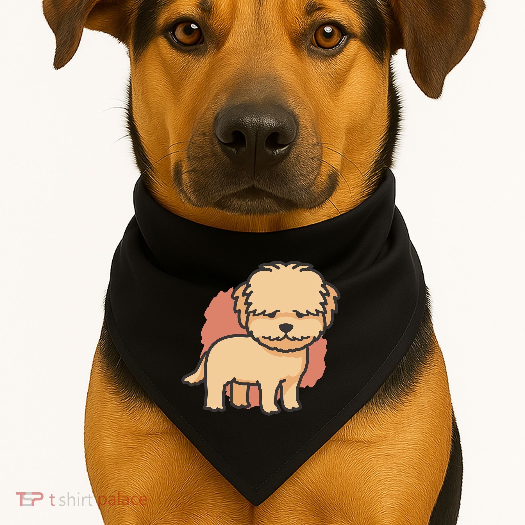 Cute Goldendoodle Dog USA-Made Doggie Bandana