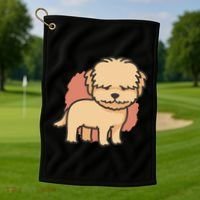 Cute Goldendoodle Dog Golf Towel thumb 1