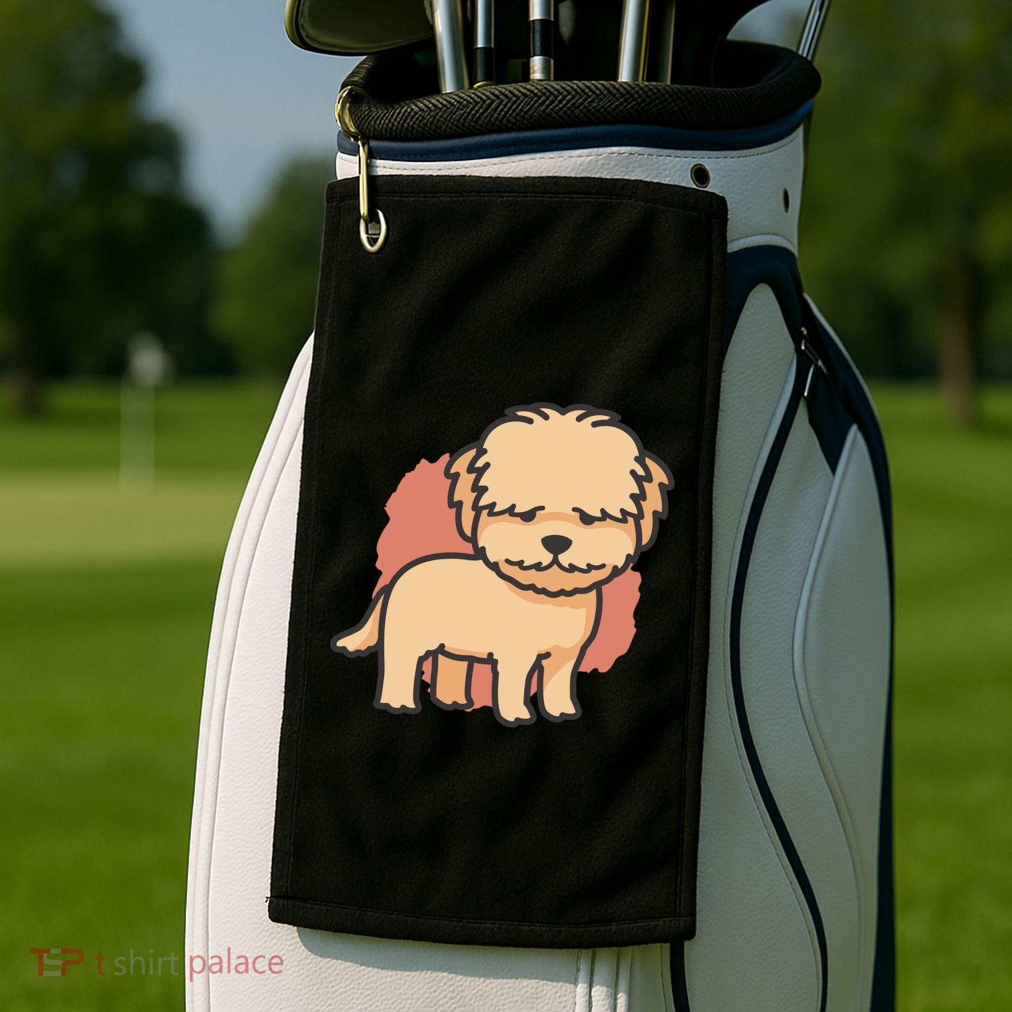 Cute Goldendoodle Dog Golf Towel