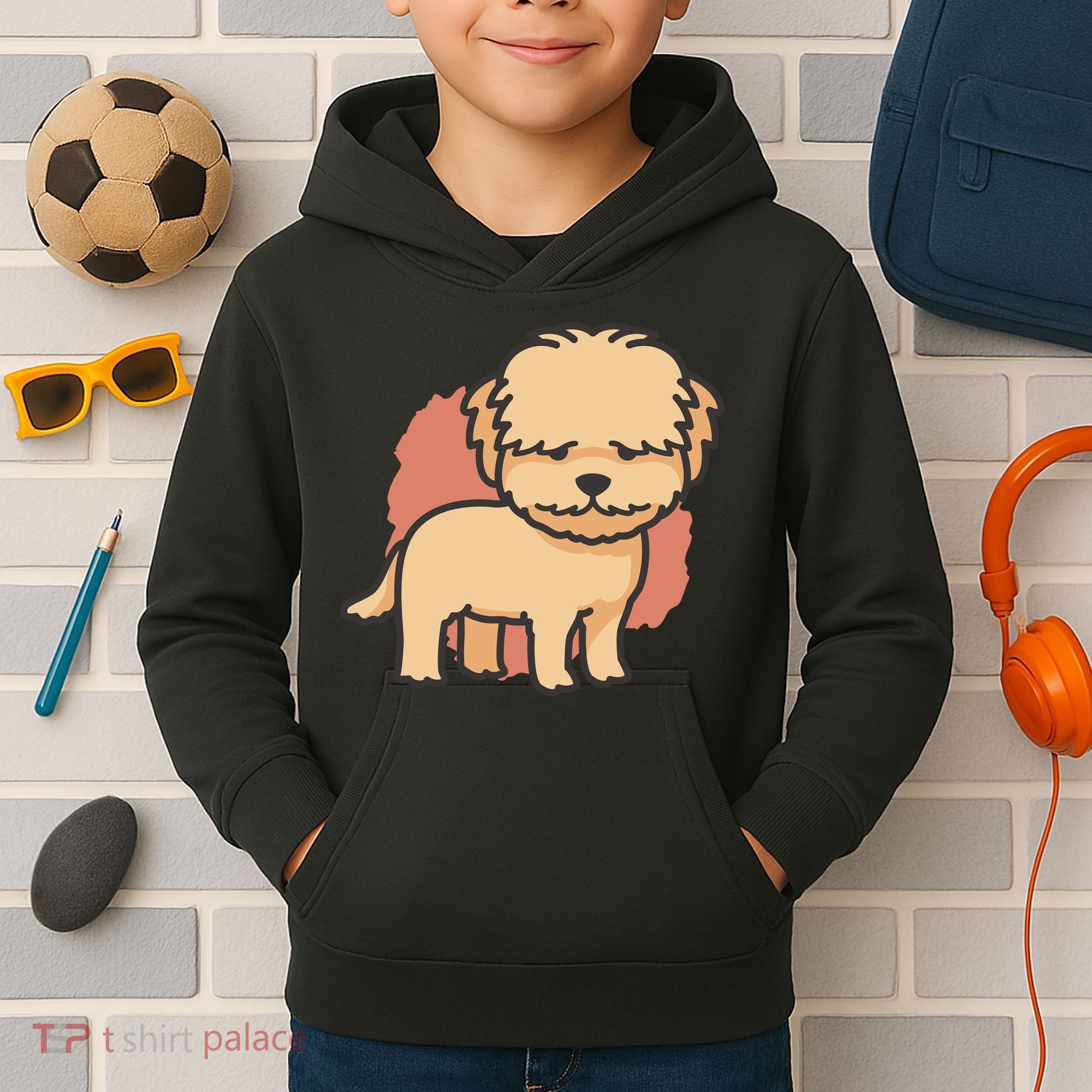 Cute Goldendoodle Dog Kids Hoodie