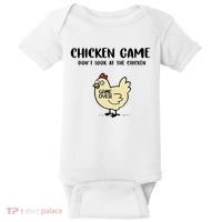 Chicken Game Dont Look At The Chicken Funny Baby Bodysuit thumb 0