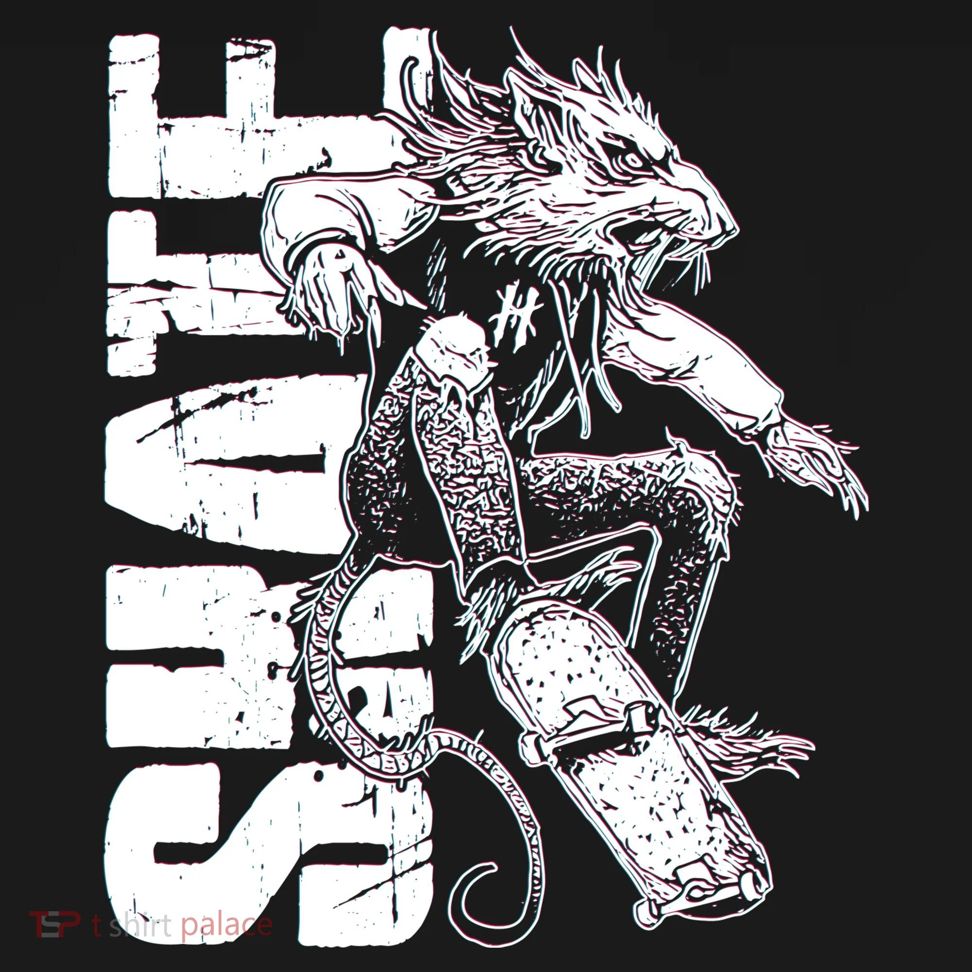 Cool Grunge Distressed Skateboarding Rat Mouse Doggie Tank