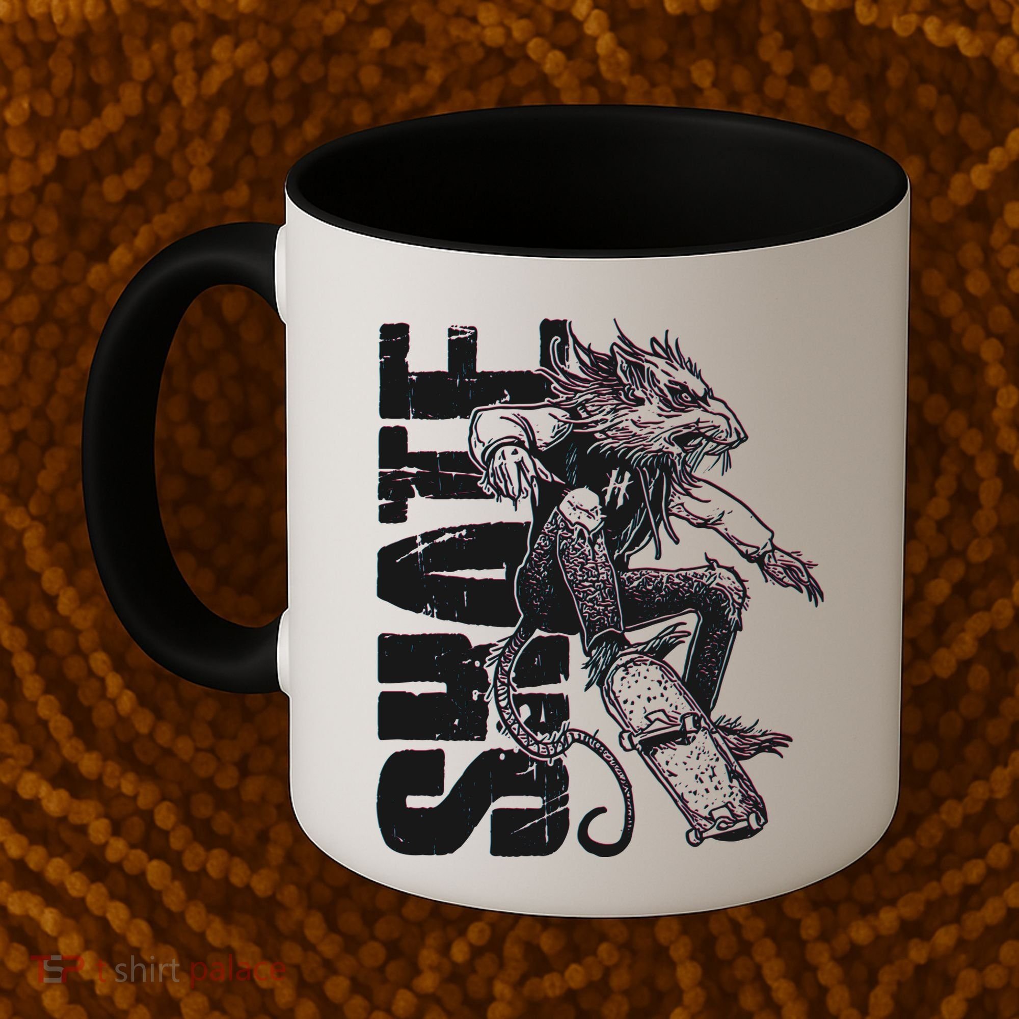 Cool Grunge Distressed Skateboarding Rat Mouse Coffee Mug