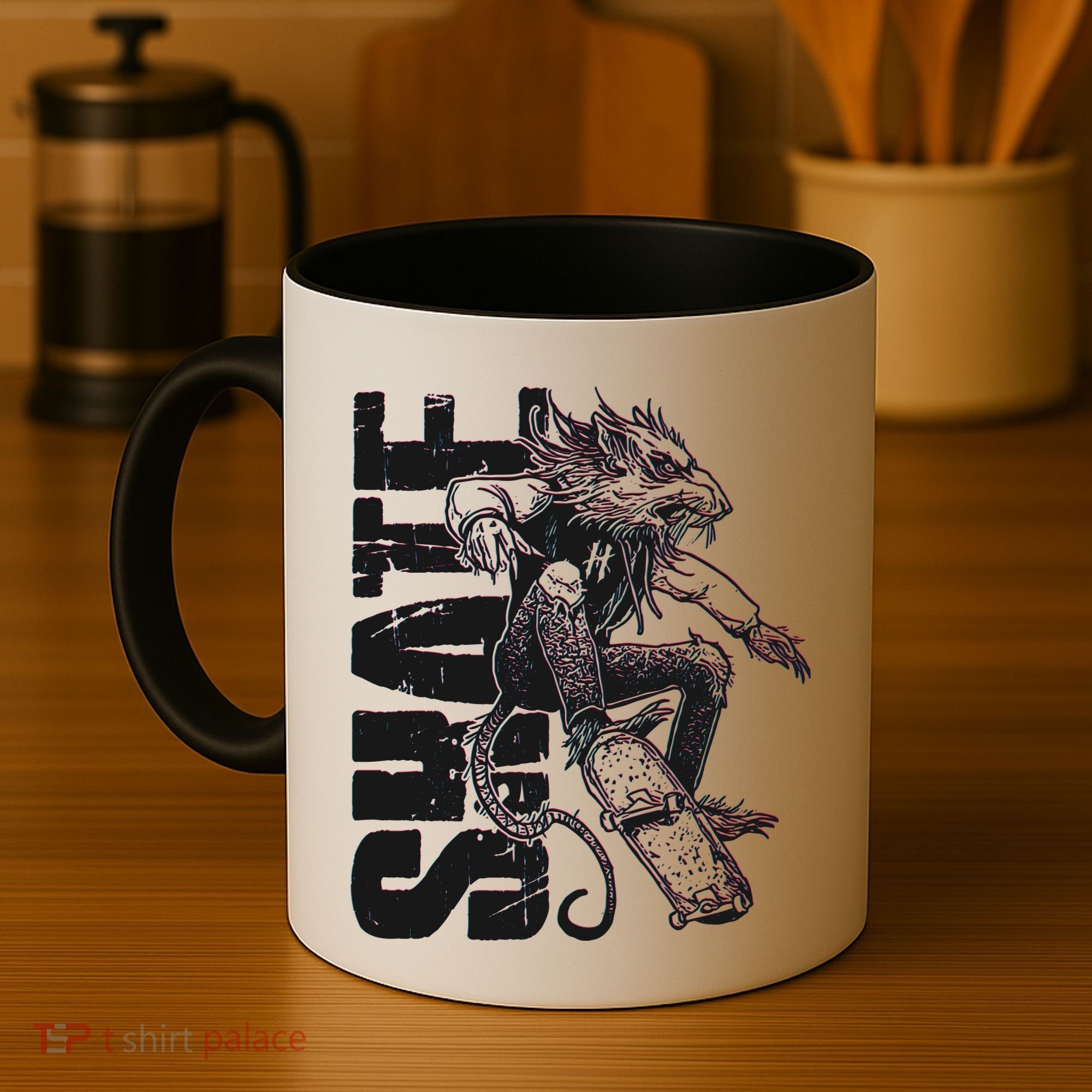 Cool Grunge Distressed Skateboarding Rat Mouse Coffee Mug