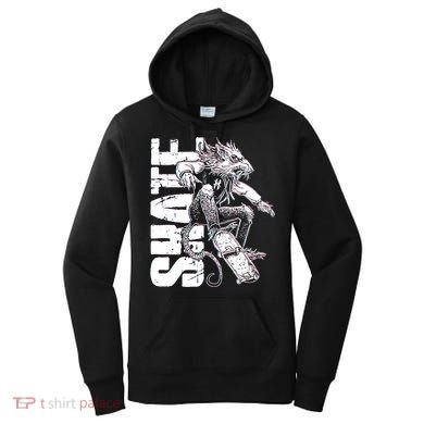 Cool Grunge Distressed Skateboarding Rat Mouse Women's Hoodie